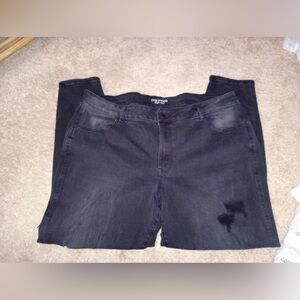 Maurice’s Factory Faded and Distressed Black Denim Jean Sz 22W regular